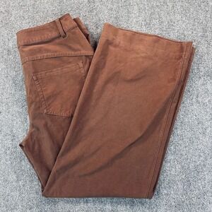 Lululemon Women's 31 Brown City Sleek 5 Pocket Wide Leg Pants Trousers Utilitecb